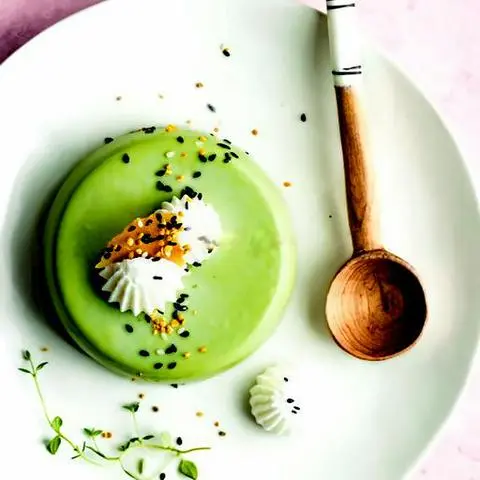 Hình ảnh Panna cotta vị matcha
