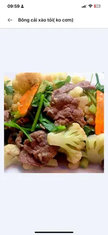 Hình ảnh Bông cải xào bò+cơm