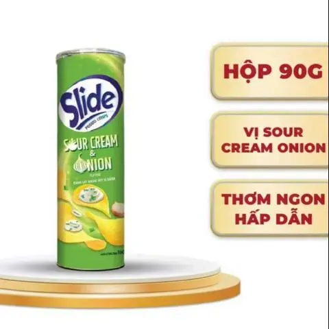 Hình ảnh Bánh Snack, bim bim khoai tây Slide vị sốt hành 90g