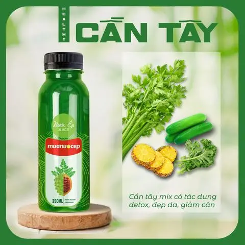 Hình ảnh Nước Ép Cần Tây - Thơm - Kale - Dưa Leo Healthy