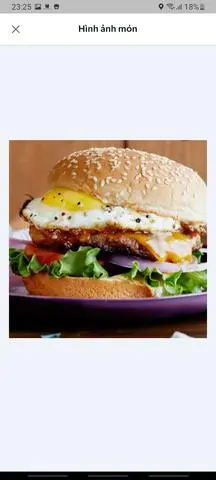 Hình ảnh Hamburger bò + trứng