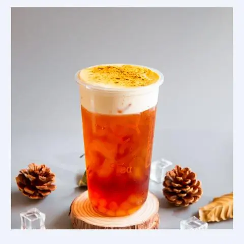 Hình ảnh Trà Đen Kem Trứng Nướng 