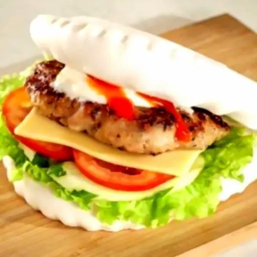 Hình ảnh Bánh bao kẹp burger thịt bò Úc - cheese