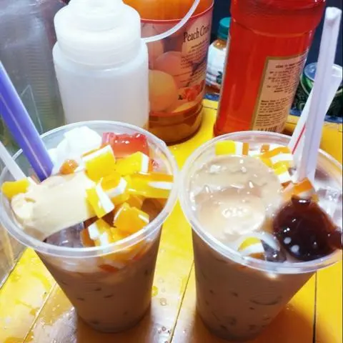 Hình ảnh trà sữa Flan full topping 