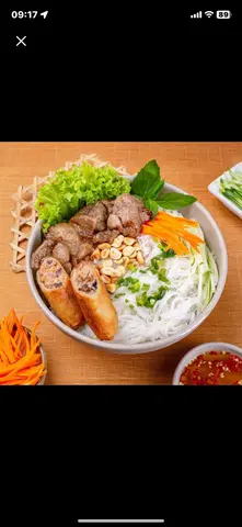 Hình ảnh bún thịt nướng + nem cua bể 