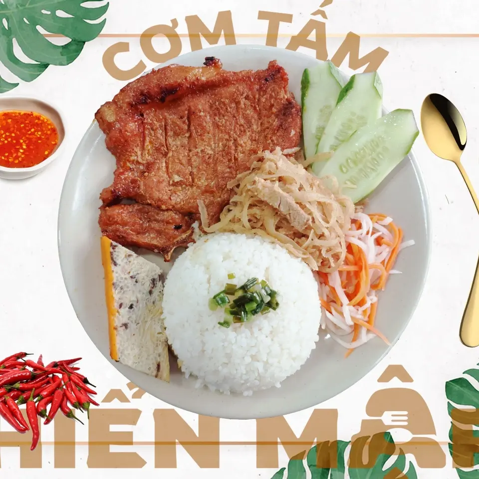 Hình ảnh Cơm sườn bì chả