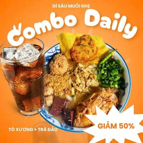 Hình ảnh COMBO Bánh Canh Muối Ghẹ Tô Xương Sụn Siêu Mềm + Trà Đào Mát Lạnh