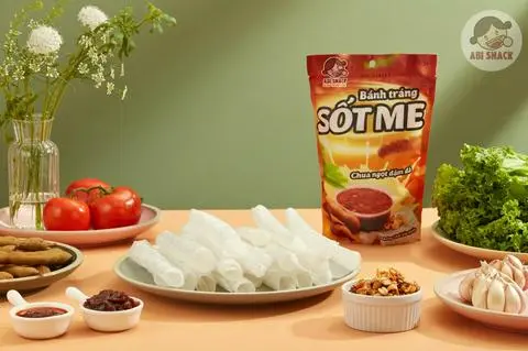 Hình ảnh Bánh tráng chấm sốt me _ abi snack
