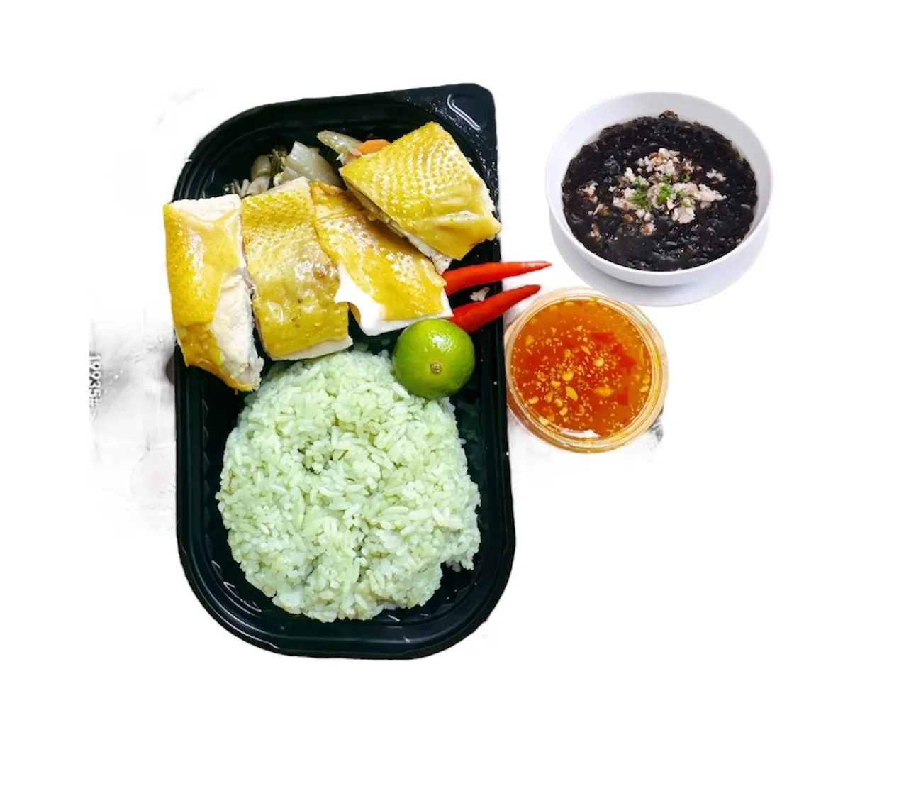 Hình ảnh Cơm Gà Ta Hấp + 1 canh rong biển thịt bằm