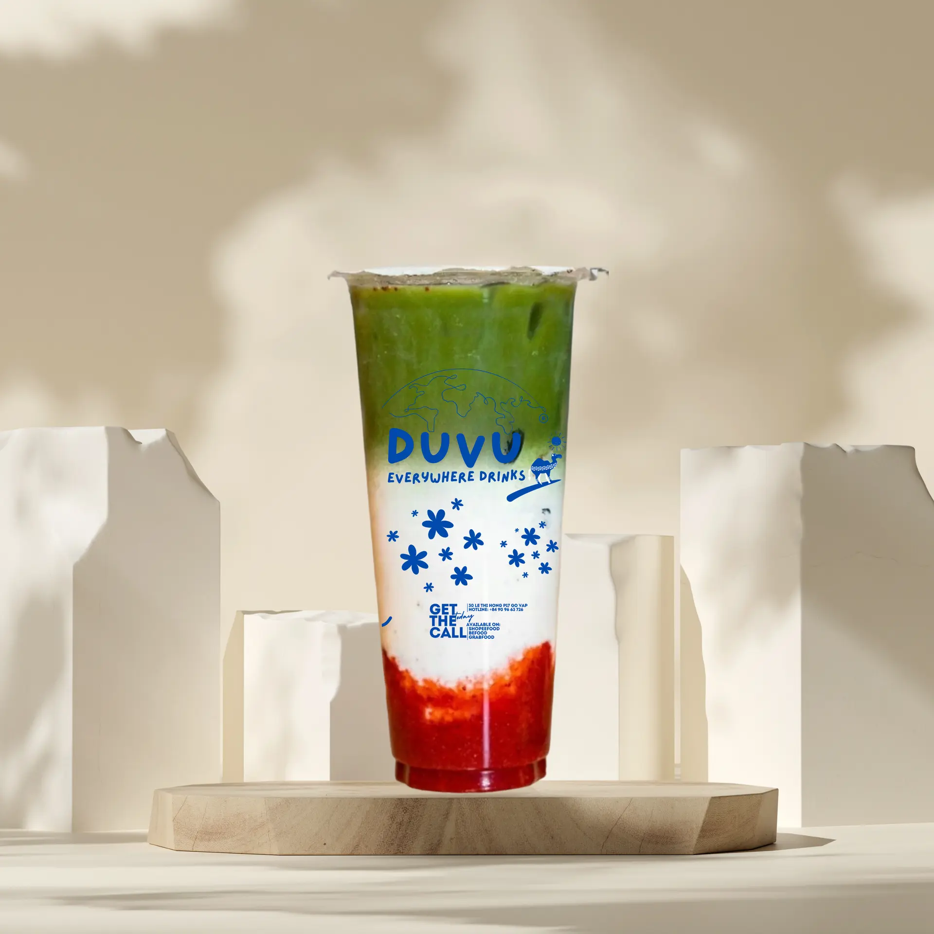 Hình ảnh Matcha latte dâu