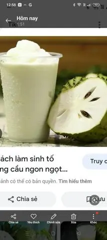 Hình ảnh Sinh tố mãng cầu