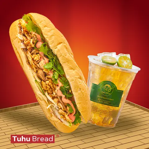 Hình ảnh Combo 1 bánh mì gà nướng sả - 1 trà tắc