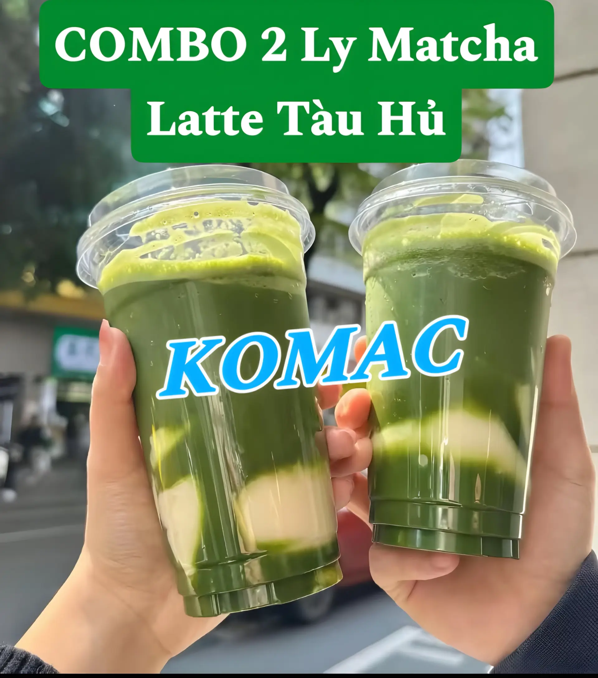 Hình ảnh Combo 2 Ly Matcha Latte Tàu Hủ 700ML - KOMAC