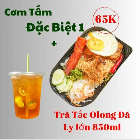 Hình ảnh Cơm Tấm Đặc Biệt 1 + Trà Tắc Olong (ly lớn 850ml)