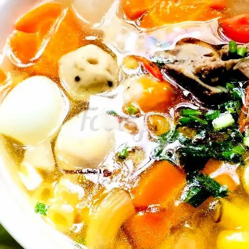 Hình ảnh Nui nấu thịt tóp mỡ