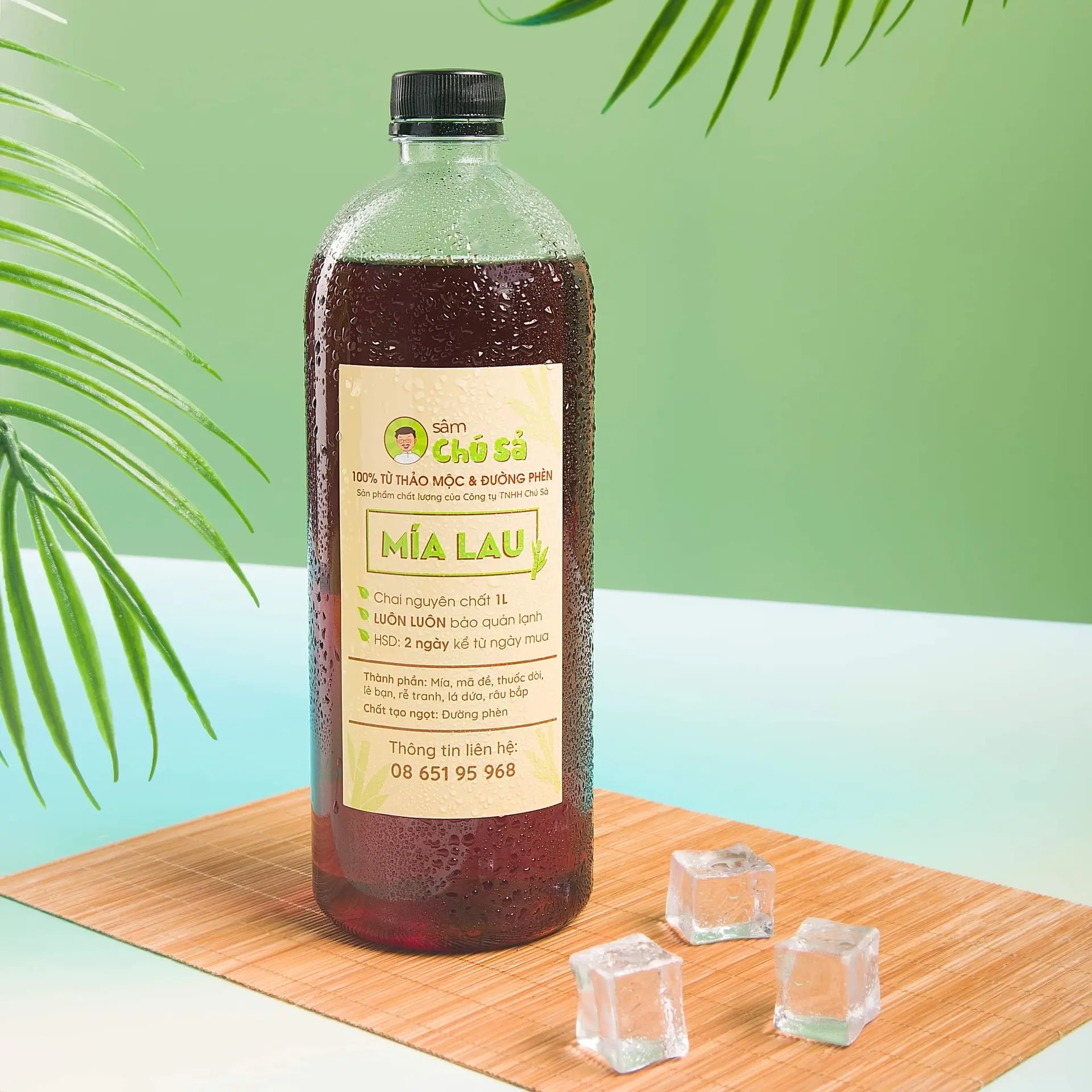 Hình ảnh Mía lau nguyên chất chai 1 lit