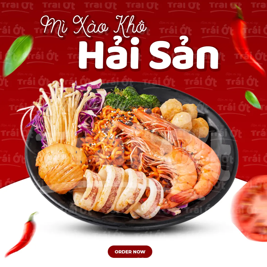 Hình ảnh Mì Xào Khô Kim Chi Hải Sản