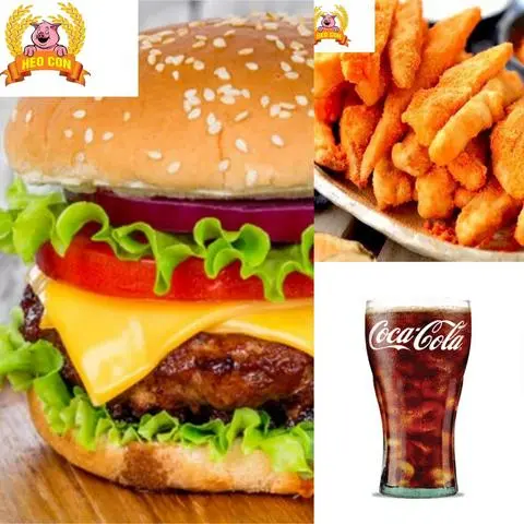 Hình ảnh Combo 9: Hamburger + Khoai lang lắc + nước ngọt