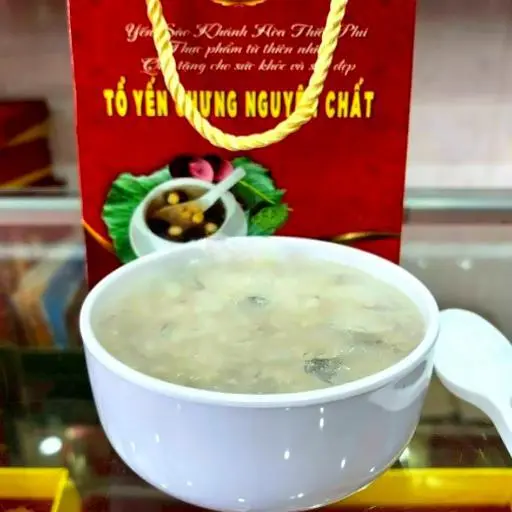Hình ảnh Cháo tổ yến thịt gà ác - nhân sâm - đậu xanh
