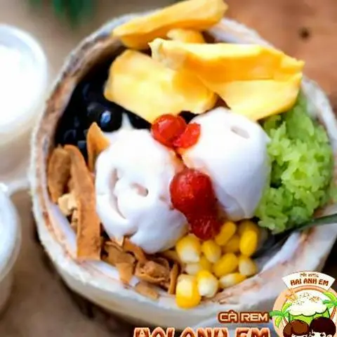 Hình ảnh Kem xôi dừa lớn full topping