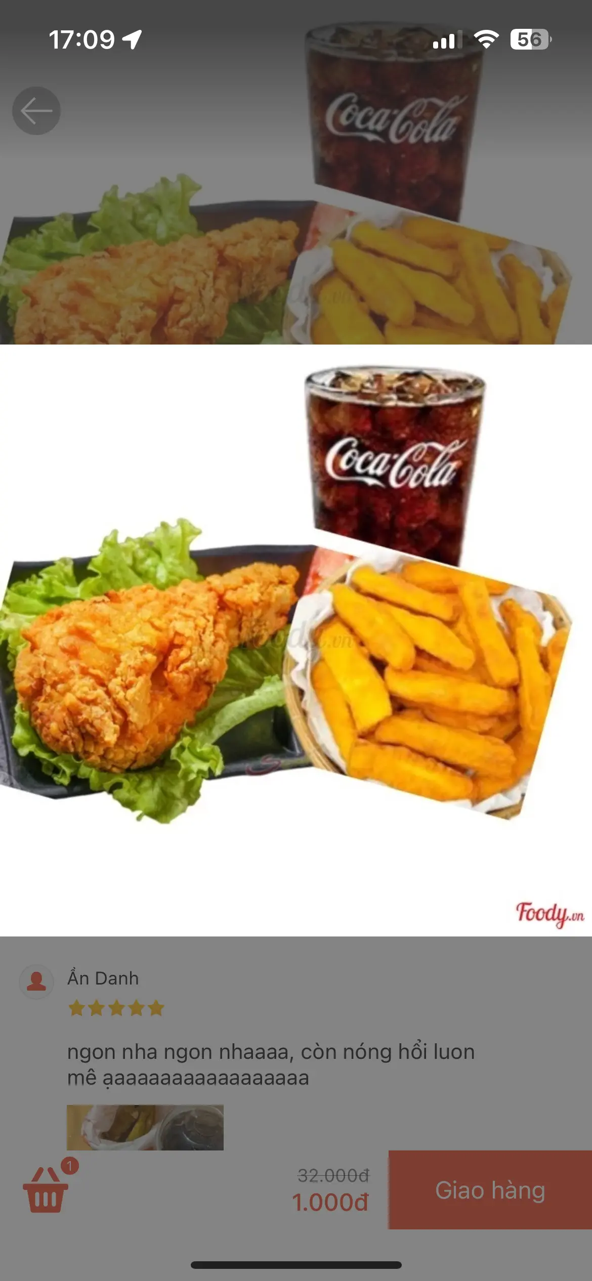Hình ảnh Combo 1 Miếng Gà Rán + 1 Xúc Xích Đức + 1 Khoai (100)+ CoCa L