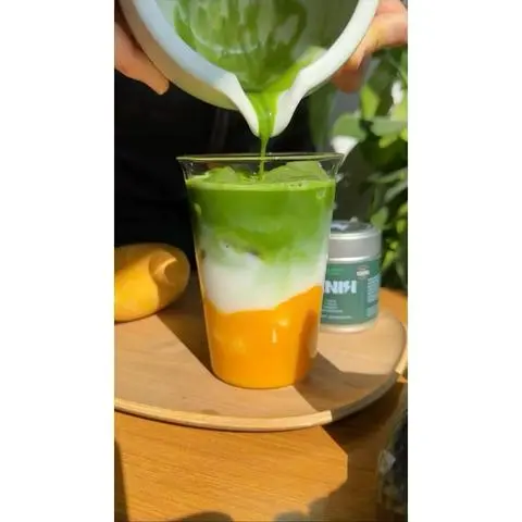 Hình ảnh Matcha latte đào size L 700ml