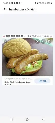 Hình ảnh Hamburger xúc xích