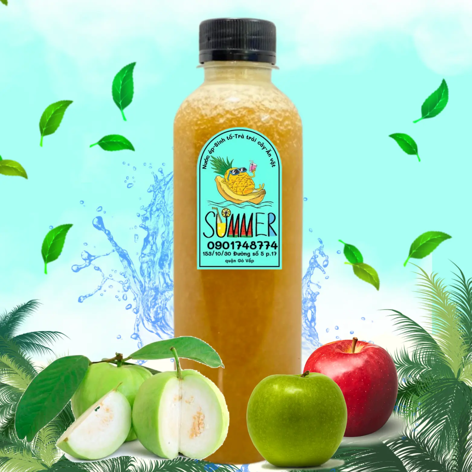 Hình ảnh Nước Ép Ổi - Táo Chai 330ml