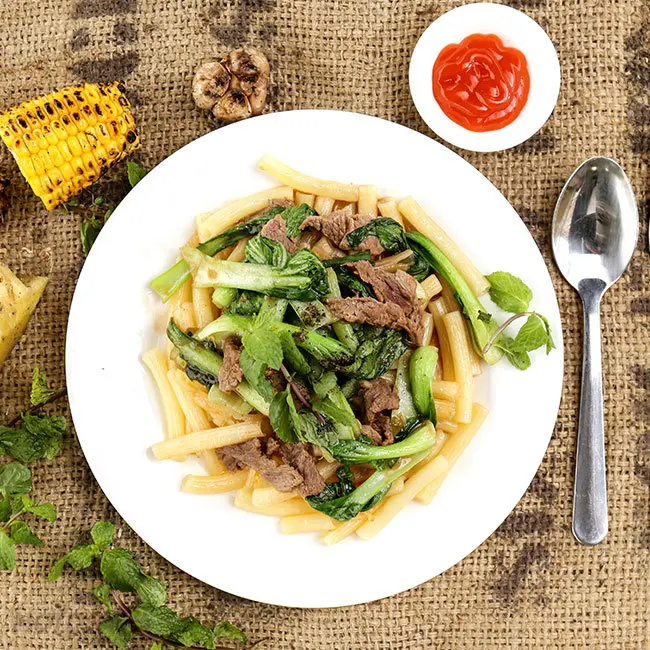 Hình ảnh nui xào bò 