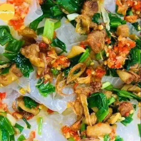 Hình ảnh Bánh Tráng Mỡ Hành Thịt Bằm Da Heo Tốp Mỡ 