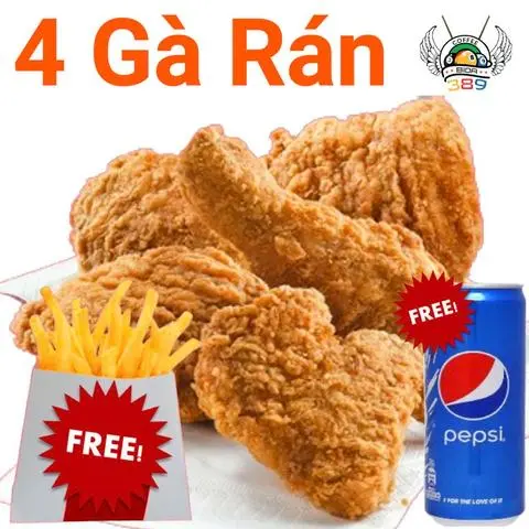 Hình ảnh Combo 2 đùi - 1 cánh - gà viên - khoai tây chiên - lon pepsi