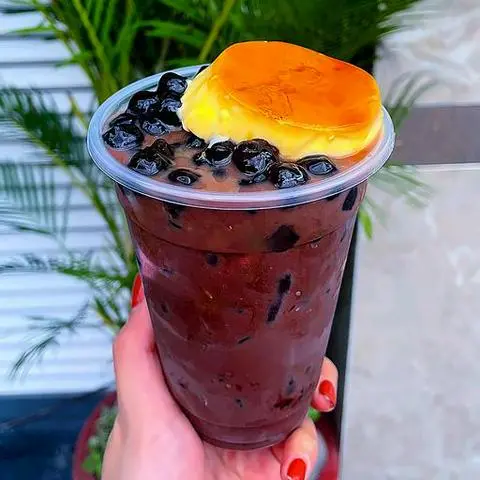 Hình ảnh Cacao sữa bánh flan trân châu