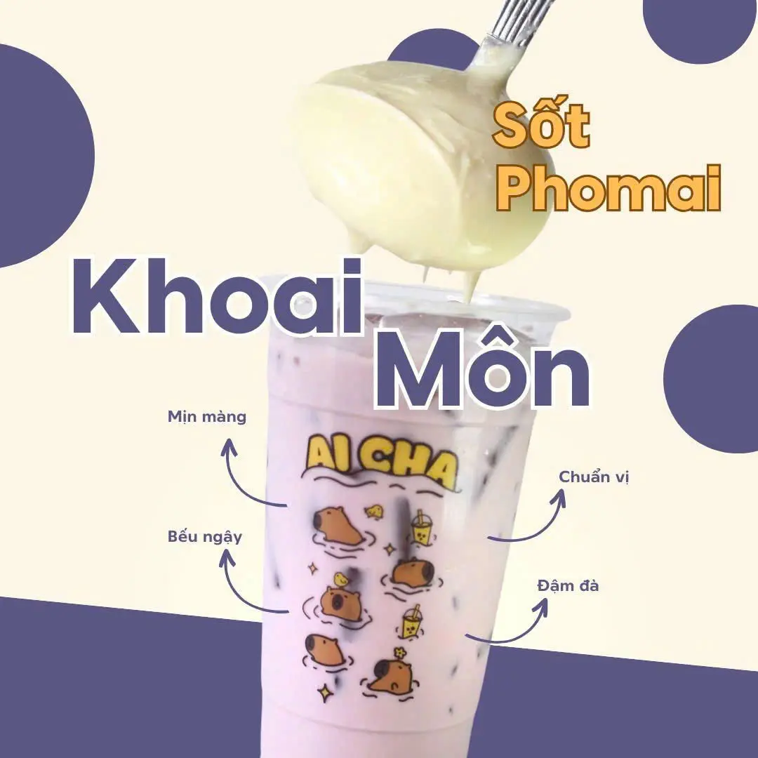 Hình ảnh Trà Sữa Khoai Môn + Sốt Phô Mai Dẻo