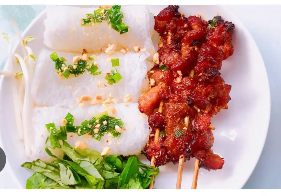 Hình ảnh Bánh hỏi thịt xiên nướng