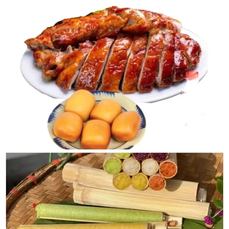 Hình ảnh combo  1/2 vịt quay + 5 bánh bao Chiên + 1 ống cơm lam 