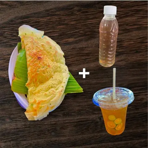 Hình ảnh Bánh Xèo Truyền Thống + Nước Giải Khát. Tiết Kiệm 8k