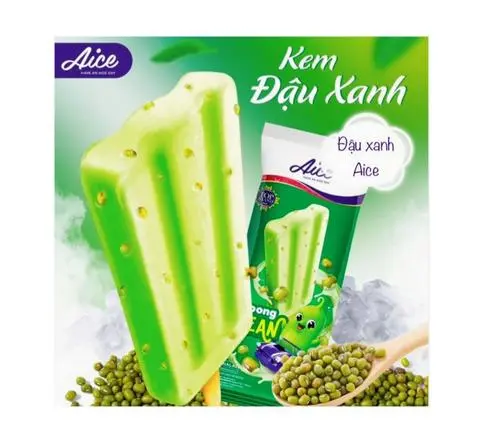 Hình ảnh Kem Aice Đậu Xanh Có Nhân Đậu Xanh Thơm Ngon Béo Ngậy / Moong Bean 70ml Chính Hãng