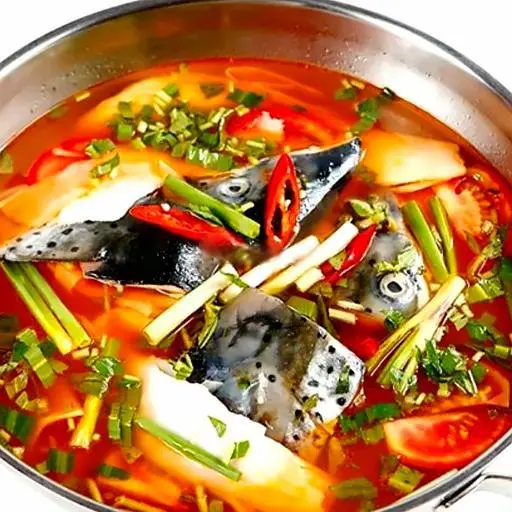 Hình ảnh Lẩu đầu cá hồi măng chua