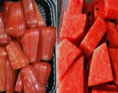 Hình ảnh Mận và Dưa Hấu Muối Tây Ninh lạnh ngon 500gr
