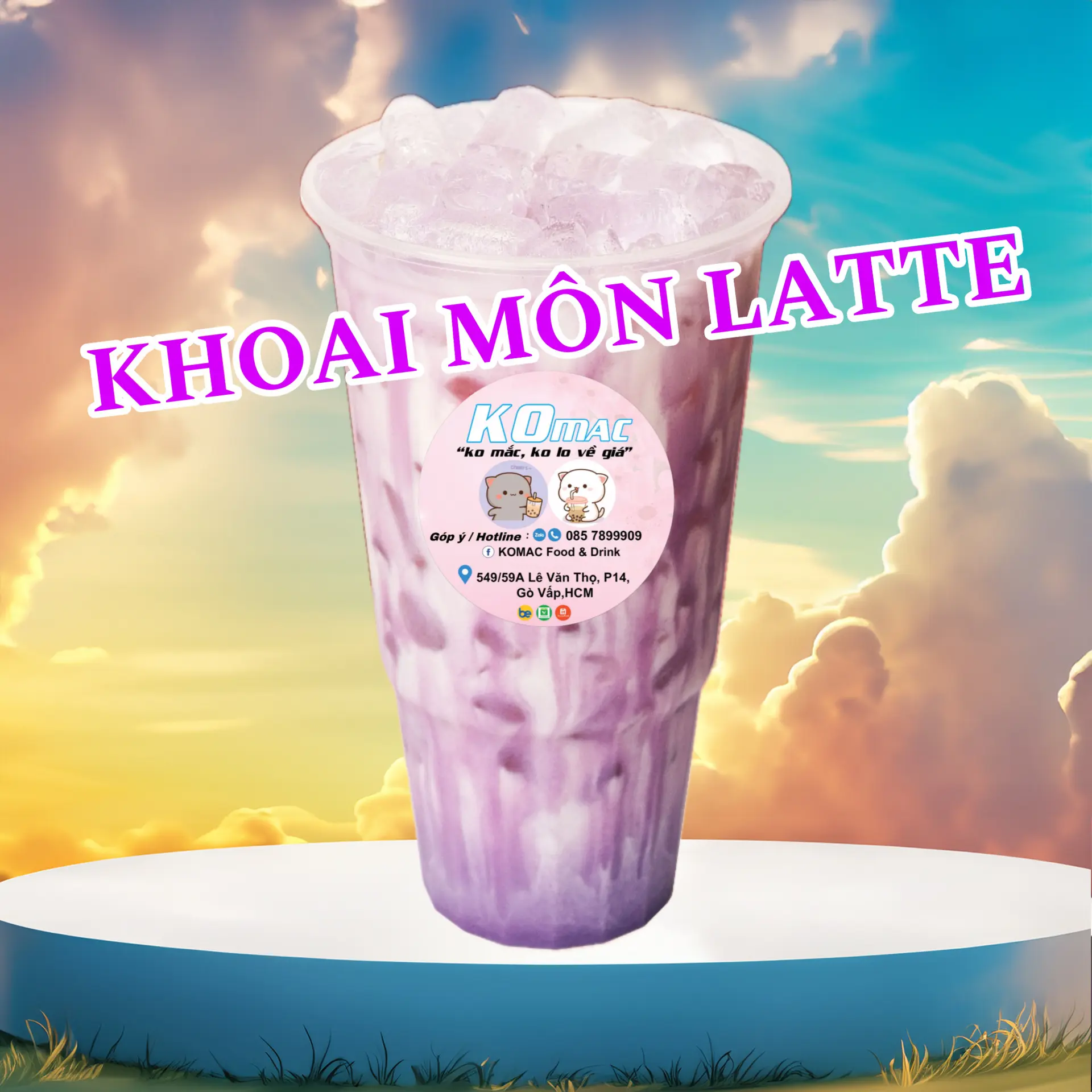 Hình ảnh Khoai Môn Latte Khổng Lồ 1300ML - KOMAC