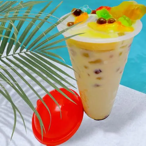 Hình ảnh Trà Sữa Vải, Đặc Biệt, Có Bánh Flan (Size L)