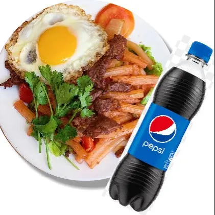 Hình ảnh Combo Nui Xào Bò - Trứng Ốp La - Pepsi