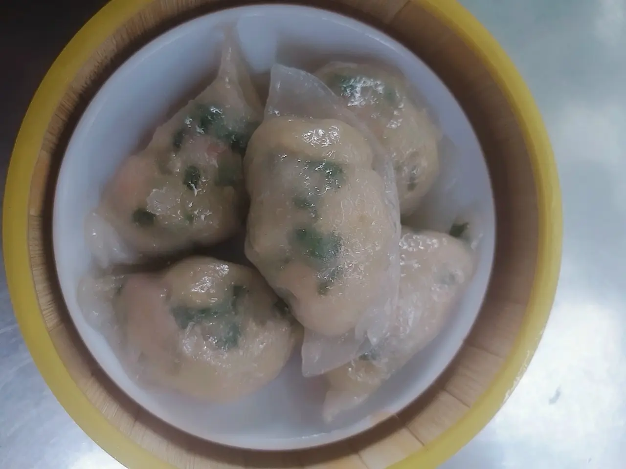 Hình ảnh bánh xếp tôm bó xôi( 5viên)