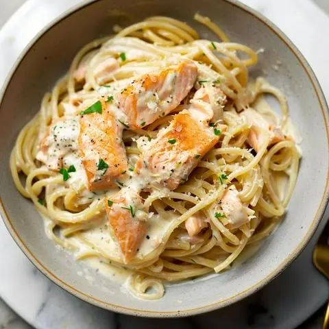 Hình ảnh Creamy salmon and dill pasta