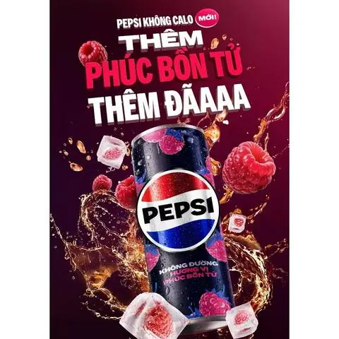 Hình ảnh Pepsi Phúc Bồn Tử Không Calo