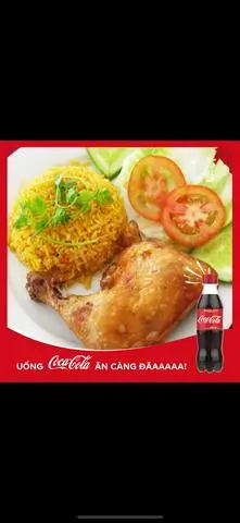 Hình ảnh cơm gà góc 1/4 cocacola