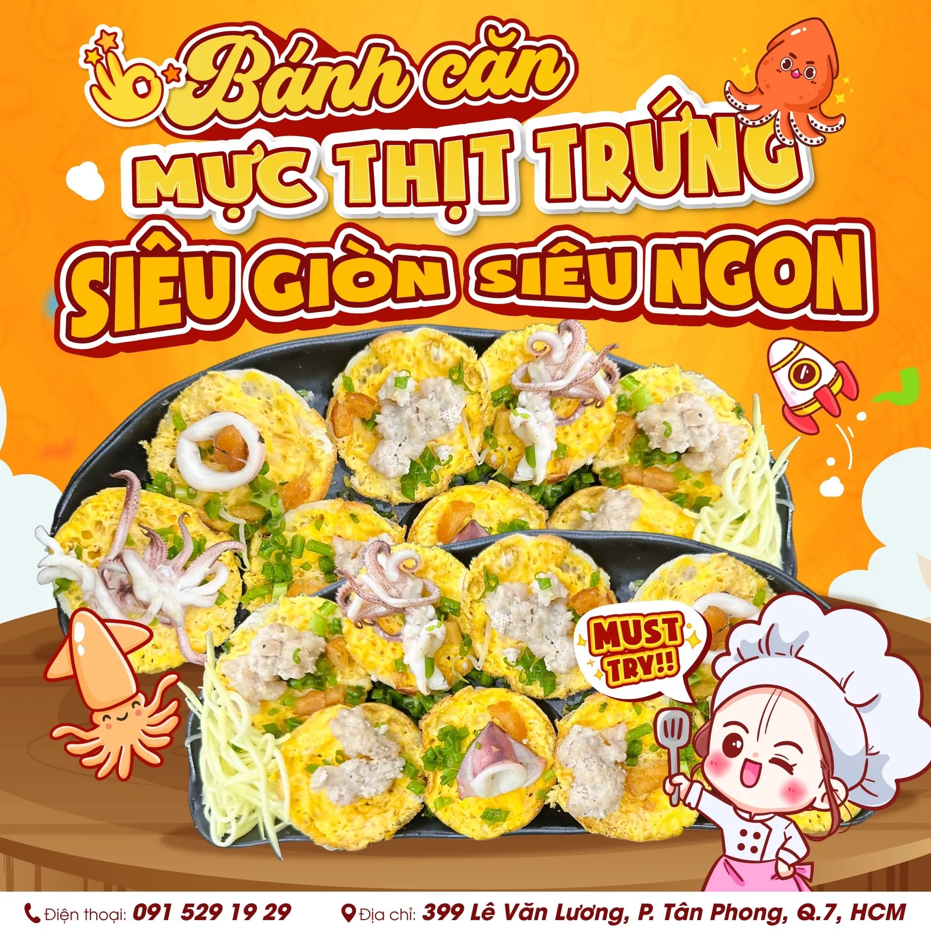 Hình ảnh Bánh căn mực thịt trứng gà
