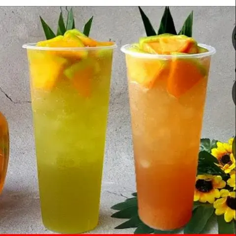 Hình ảnh trà dưa lưới tươi trân châu trắng 
