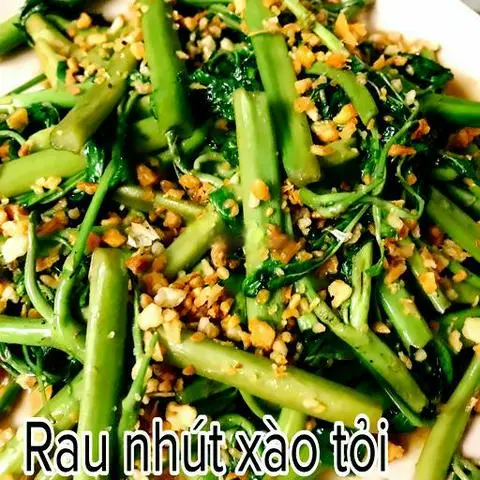 Hình ảnh Rau nhút xào tỏi tóp mỡ