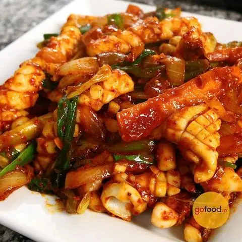 Hình ảnh Cơm mực xào chua ngọt ( ăn là ghiền )